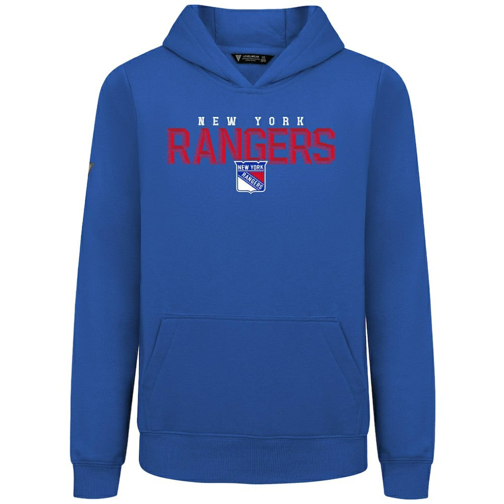 NHL Royal New York Rangers Levelwear Youth Podium Carve Pullover Hoodie