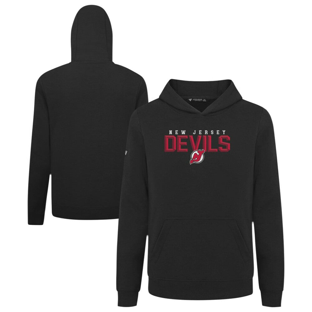 NHL Black New Jersey Devils Levelwear Youth Podium Carve Pullover Hoodie