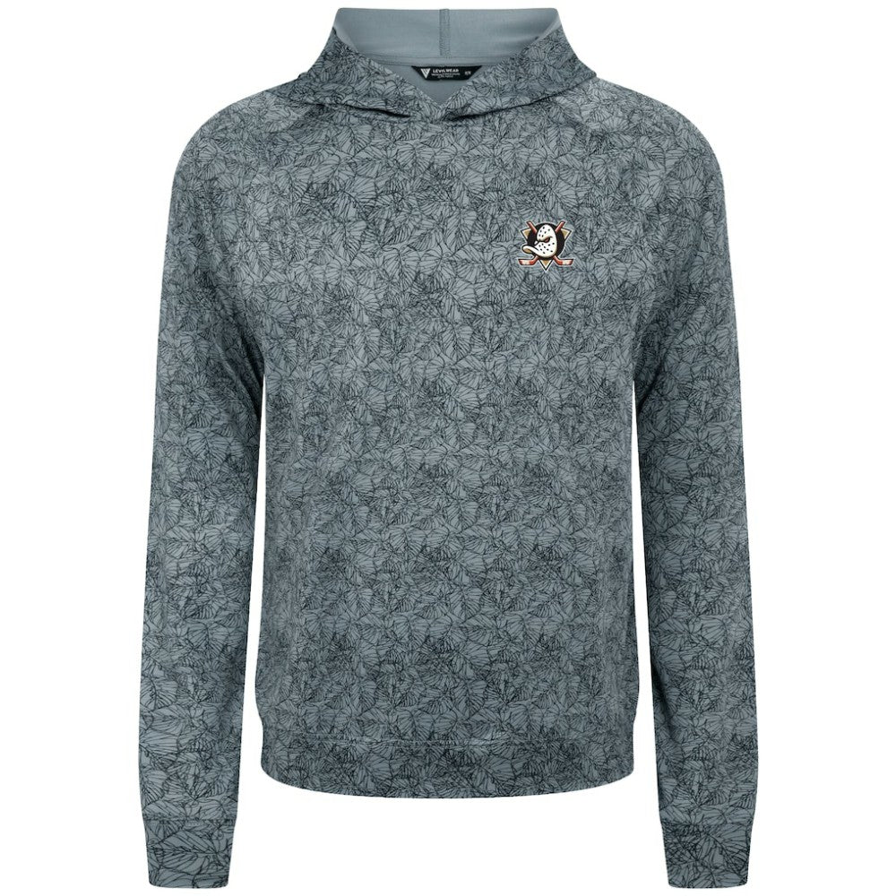 NHL Gray Anaheim Ducks Levelwear Albatross Raglan Pullover Hoodie