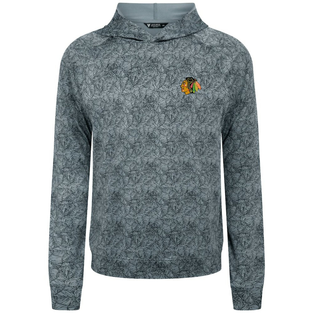 NHL Gray Chicago Blackhawks Levelwear Albatross Raglan Pullover Hoodie