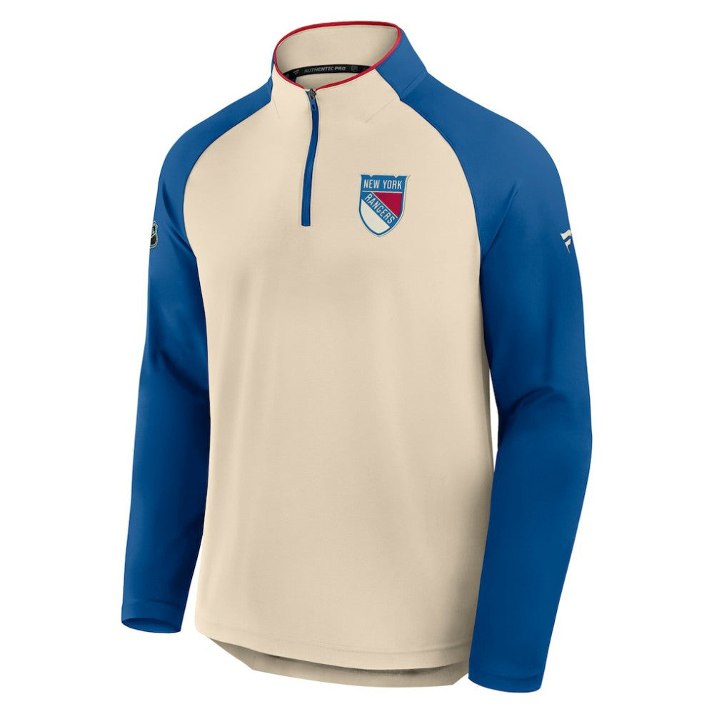 NHL Natural New York Rangers Fanatics 2026 NHL Winter Classic Authentic Pro Quarter-Zip