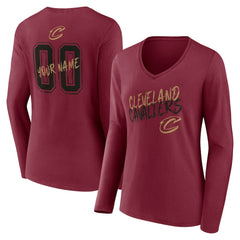 NBA Cleveland Cavaliers Women's Hustle Custom Long Sleeve V-Neck T-Shirt sale