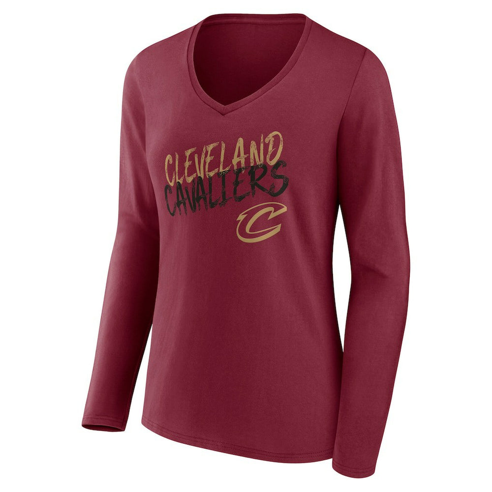 NBA Cleveland Cavaliers Women's Hustle Custom Long Sleeve V-Neck T-Shirt sale