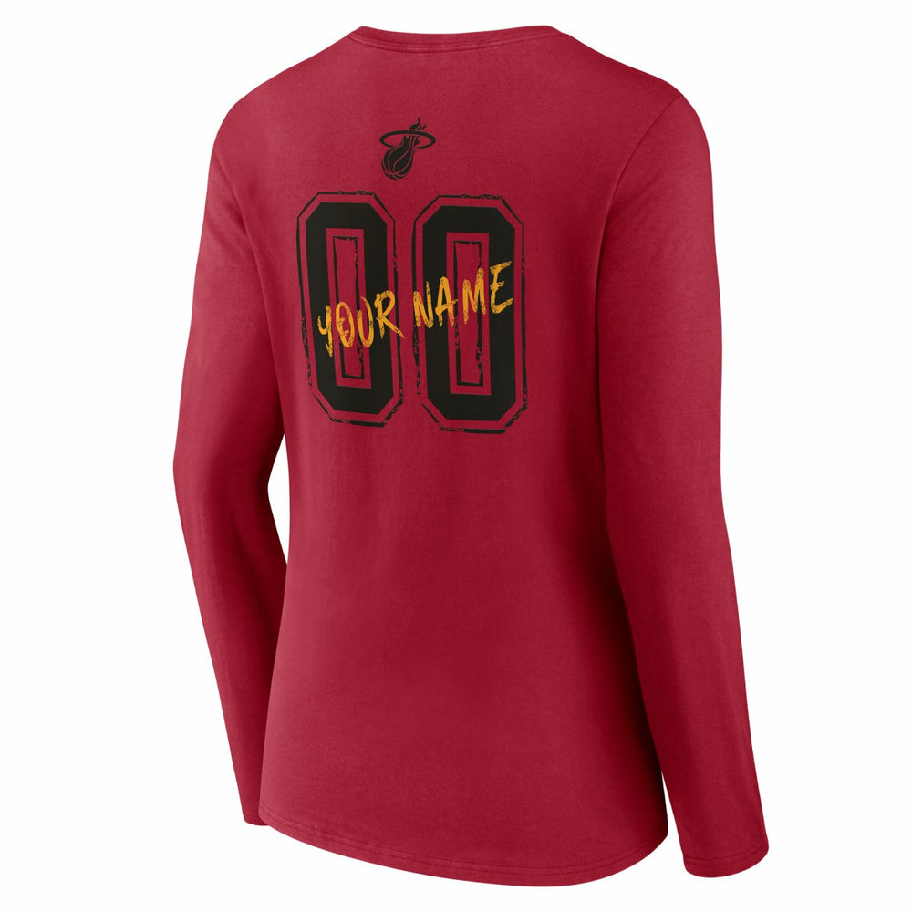 NBA Miami Heat Women's Hustle Custom Long Sleeve V-Neck T-Shirt