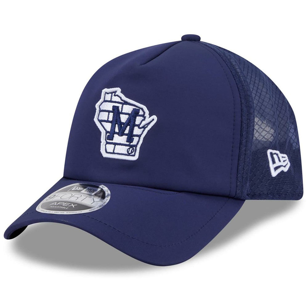 MLB Milwaukee Brewers New Era 2026 Batting Practice Alternate Apex 9FORTY Adjustable Hat