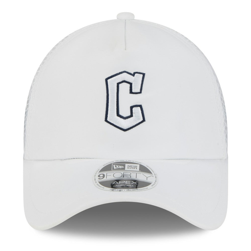 MLB Cleveland Guardians New Era 2026 Batting Practice Apex 9FORTY Adjustable Trucker Hat