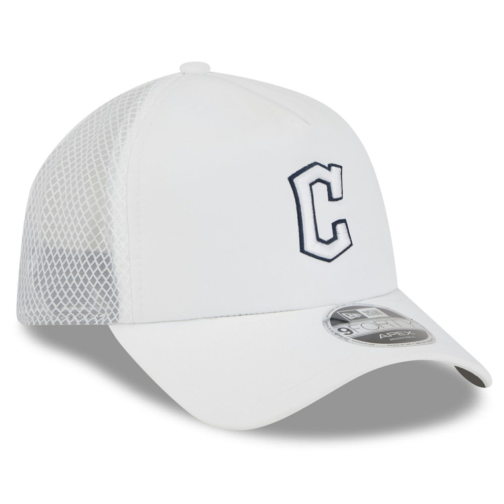 MLB Cleveland Guardians New Era 2026 Batting Practice Apex 9FORTY Adjustable Trucker Hat