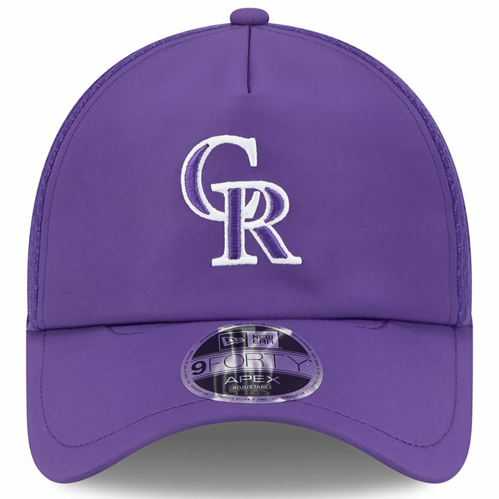 MLB Colorado Rockies New Era 2026 Batting Practice Apex 9FORTY Adjustable Trucker Hat