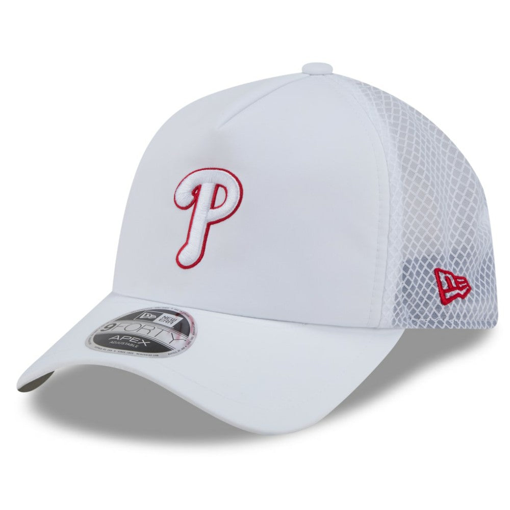 MLB Philadelphia Phillies New Era 2026 Batting Practice Apex 9FORTY Adjustable Trucker Hat