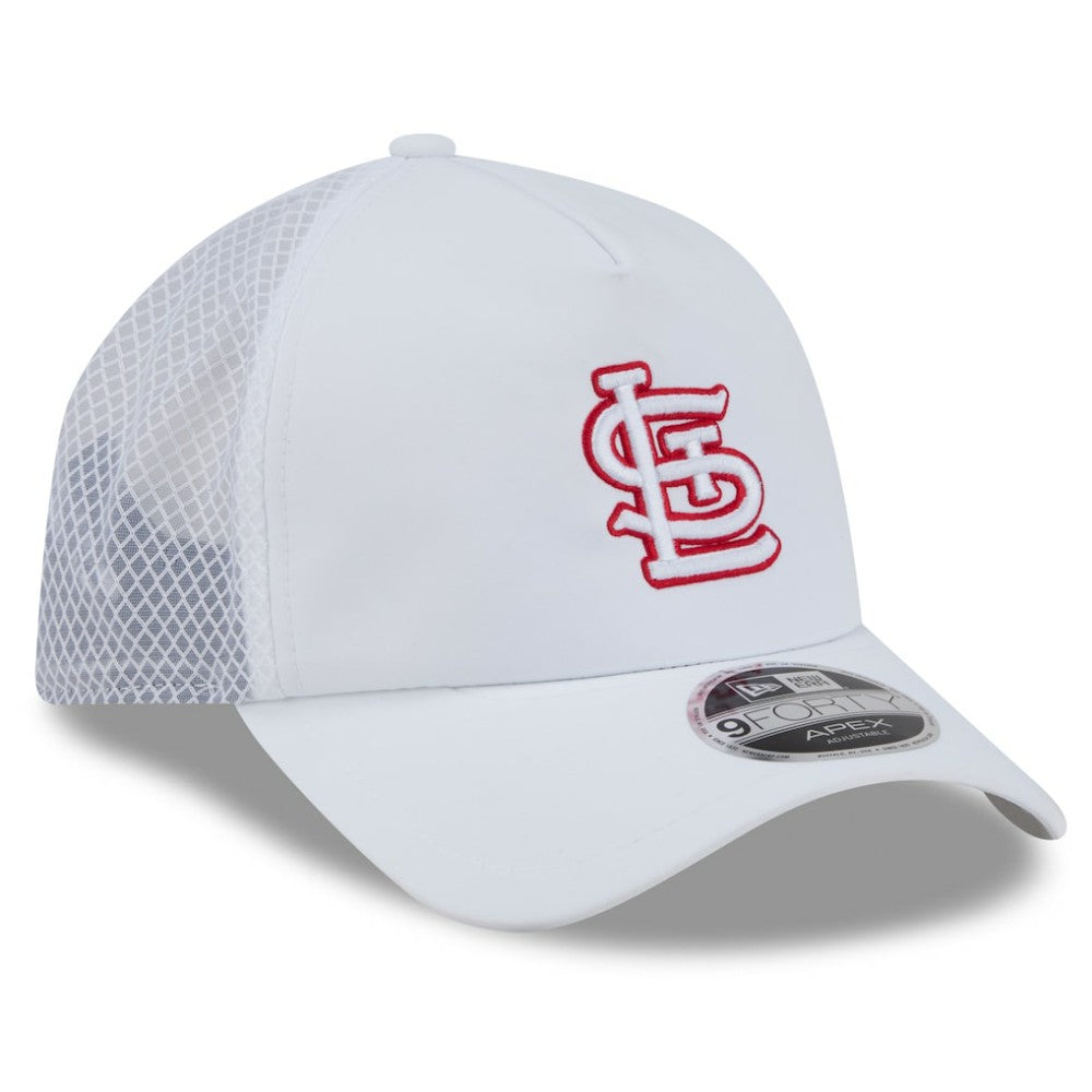 MLB St. Louis Cardinals New Era 2026 Batting Practice Apex 9FORTY Adjustable Trucker Hat