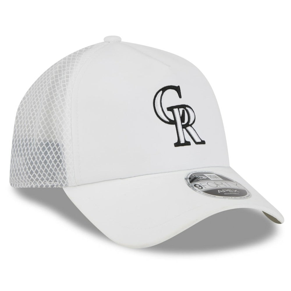 MLB Colorado Rockies New Era 2026 Batting Practice Apex 9FORTY Adjustable Trucker Hat