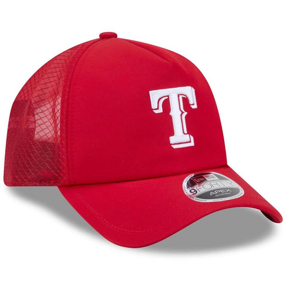 MLB Texas Rangers New Era 2026 Batting Practice Apex 9FORTY Adjustable Trucker Hat