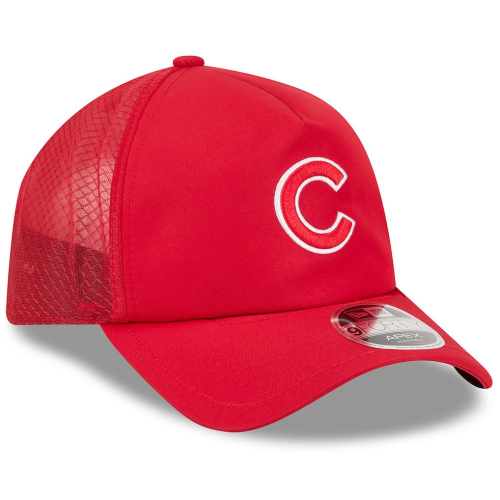 MLB Chicago Cubs New Era 2026 Batting Practice Apex 9FORTY Adjustable Trucker Hat