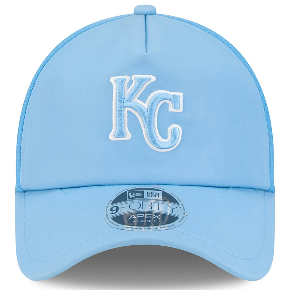 MLB Kansas City Royals New Era 2026 Batting Practice Apex 9FORTY Adjustable Trucker Hat