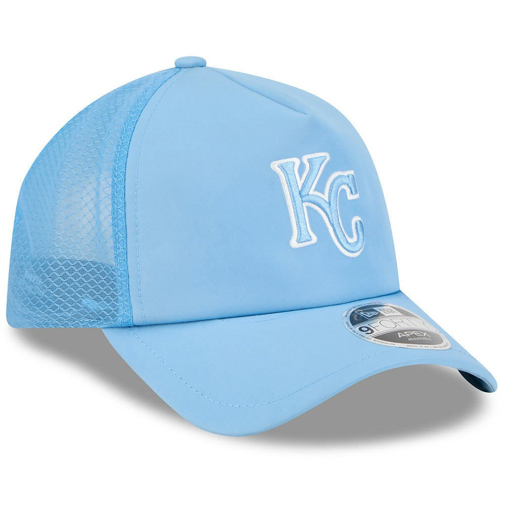 MLB Kansas City Royals New Era 2026 Batting Practice Apex 9FORTY Adjustable Trucker Hat
