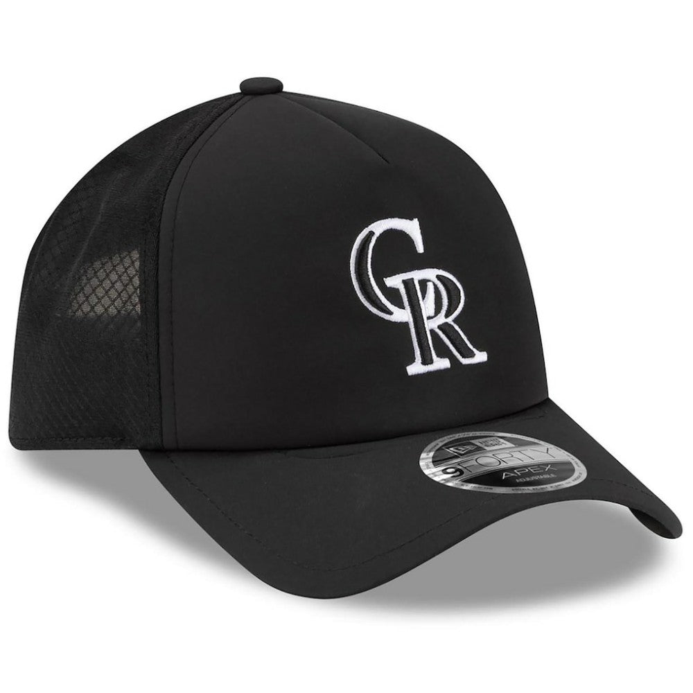 MLB Colorado Rockies New Era 2026 Batting Practice Apex 9FORTY Adjustable Trucker Hat