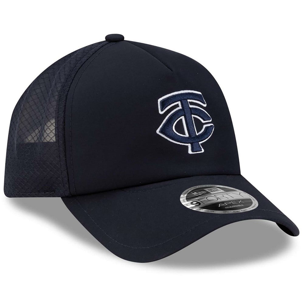 MLB Minnesota Twins New Era 2026 Batting Practice Apex 9FORTY Adjustable Trucker Hat
