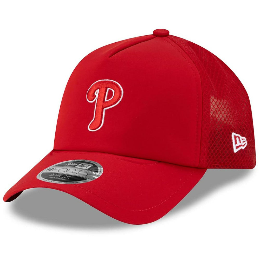 MLB Philadelphia Phillies New Era 2026 Batting Practice Apex 9FORTY Adjustable Trucker Hat