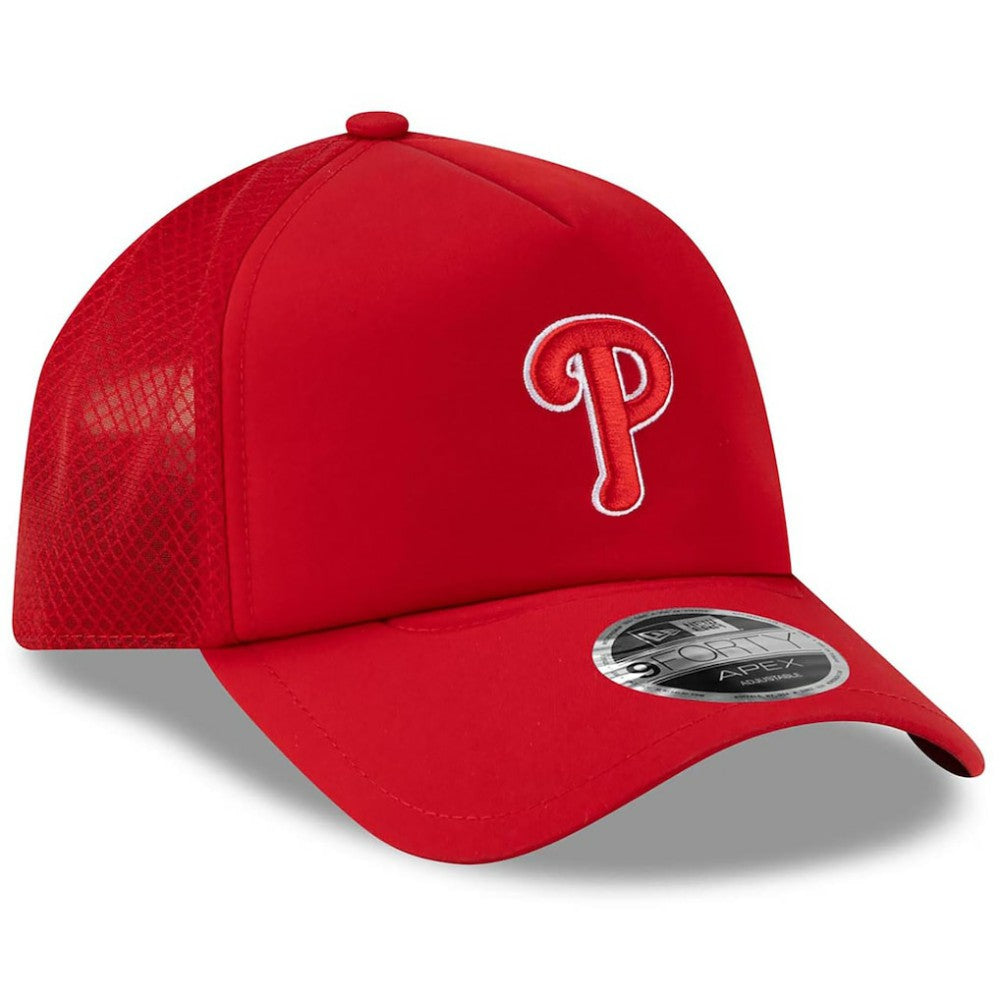 MLB Philadelphia Phillies New Era 2026 Batting Practice Apex 9FORTY Adjustable Trucker Hat