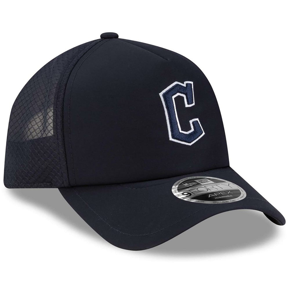 MLB Cleveland Guardians New Era 2026 Batting Practice Apex 9FORTY Adjustable Trucker Hat
