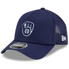 MLB Milwaukee Brewers New Era 2026 Batting Practice Apex 9FORTY Adjustable Trucker Hat