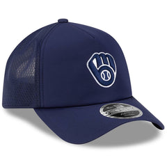 MLB Milwaukee Brewers New Era 2026 Batting Practice Apex 9FORTY Adjustable Trucker Hat