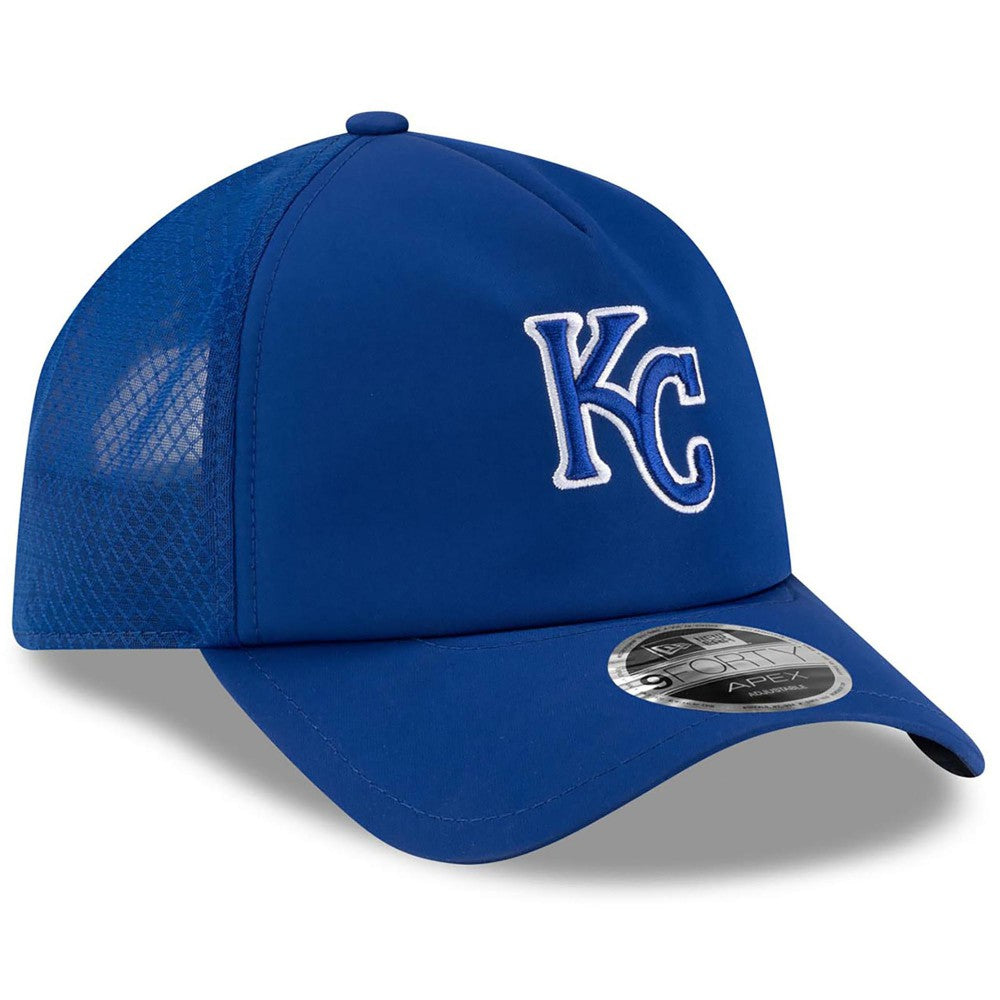 MLB Kansas City Royals New Era 2026 Batting Practice Apex 9FORTY Adjustable Trucker Hat