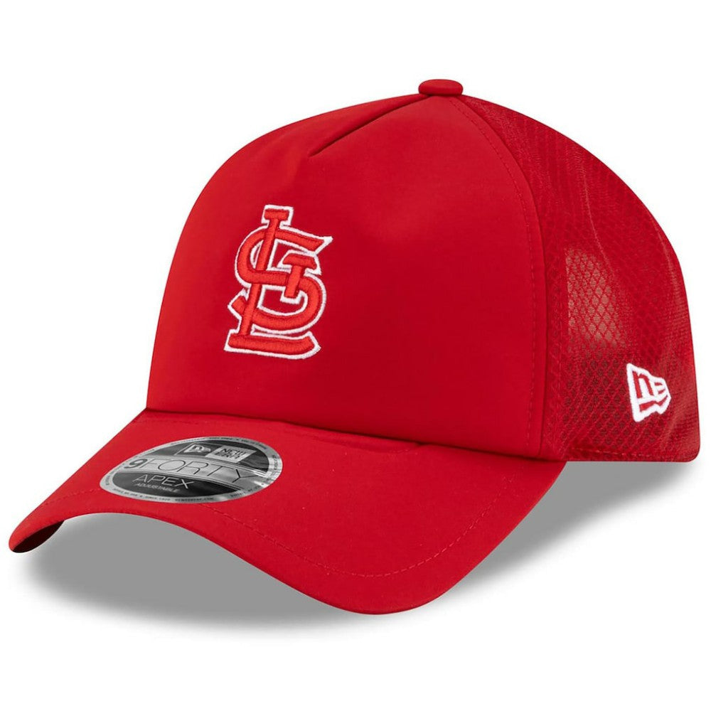 MLB St. Louis Cardinals New Era 2026 Batting Practice Apex 9FORTY Adjustable Trucker Hat
