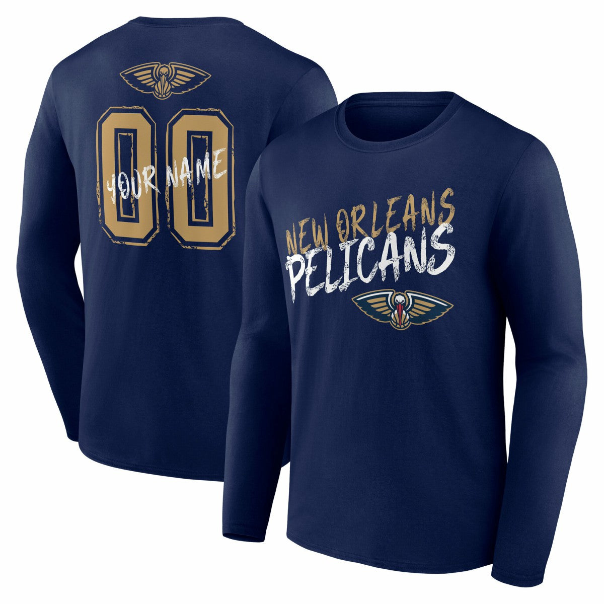 NBA New Orleans Pelicans Hustle Custom Long Sleeve T-Shirt