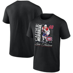 NHL Black Lane Hutson Montreal Canadiens 2025 Calder Memorial Trophy Winner T-Shirt