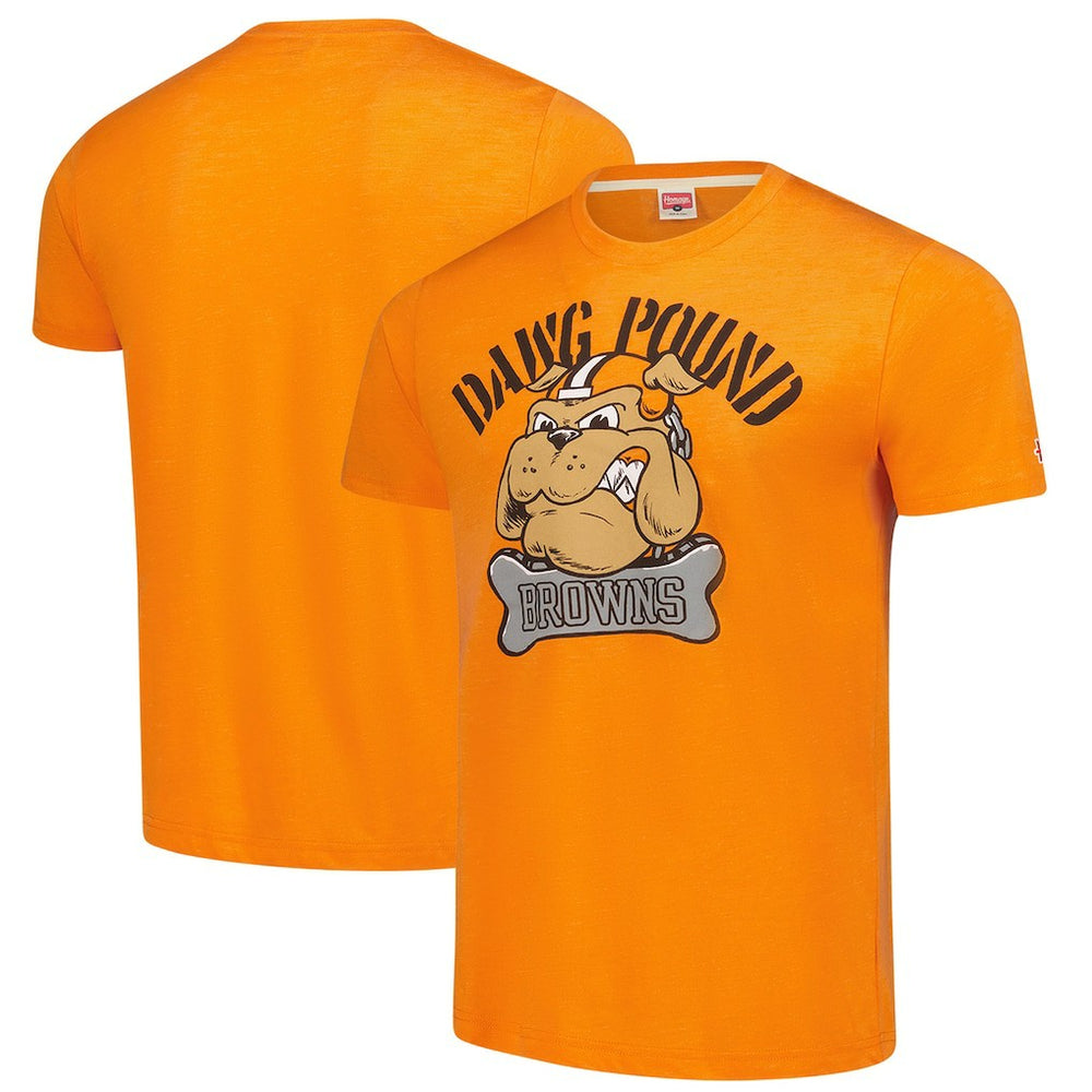 Homage Unisex Tri-Blend Dawg Pound XL Bone Collar T-Shirt - Cleveland Browns