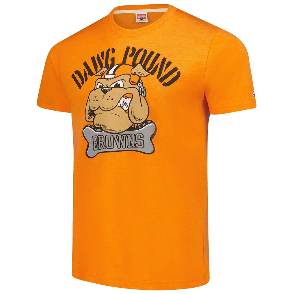 Homage Unisex Tri-Blend Dawg Pound XL Bone Collar T-Shirt - Cleveland Browns