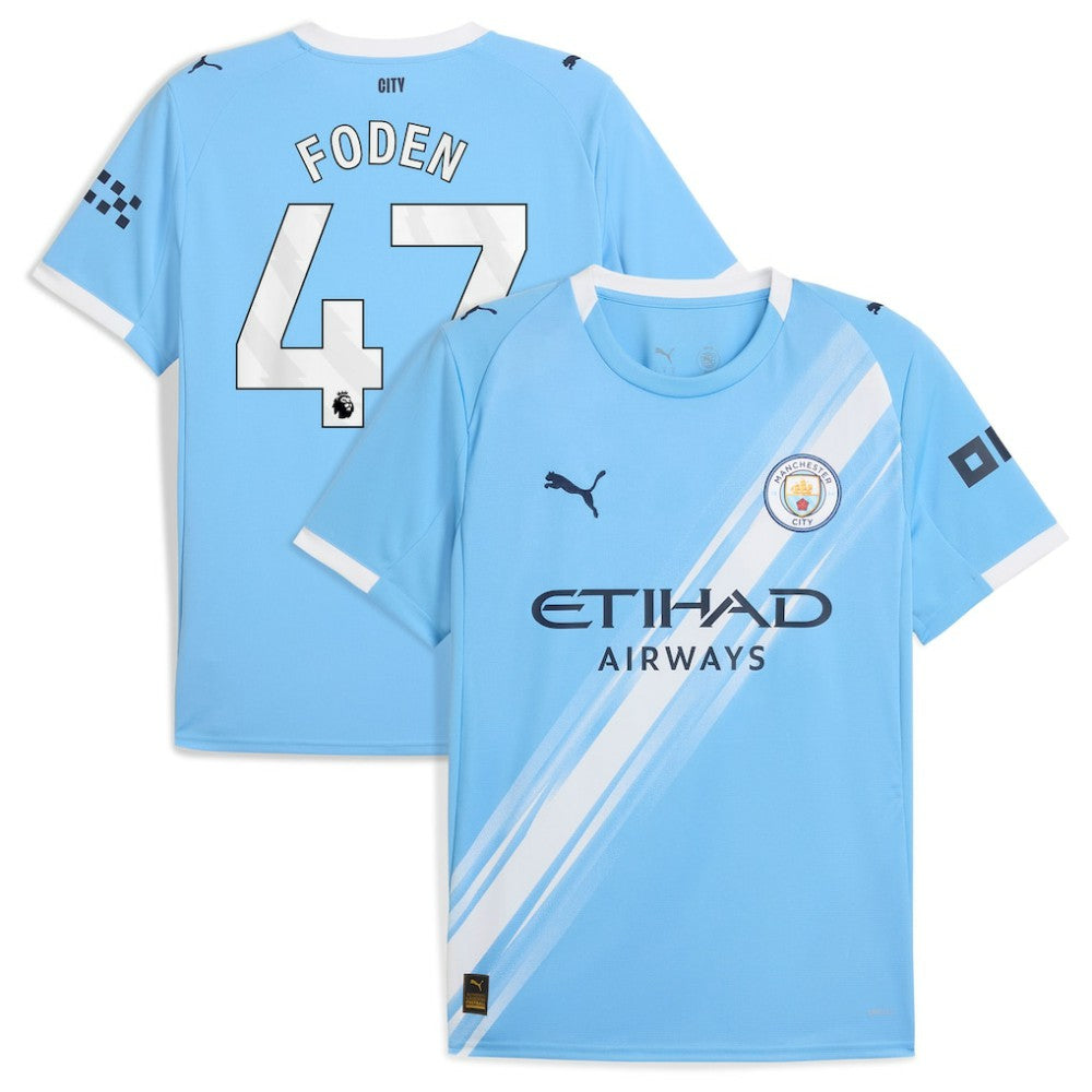 Phil Foden Manchester City 2025/26 Home Replica Player Jersey - Puma Sky Blue