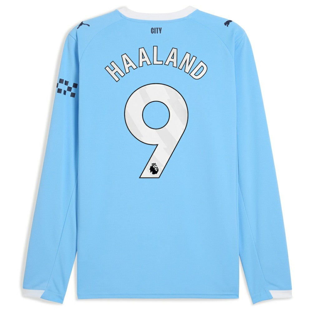 Erling Haaland Manchester City 2025/26 Home Replica Long Sleeve Player Jersey - Puma Sky Blue