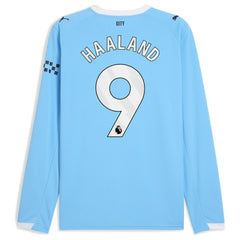 Erling Haaland Manchester City 2025/26 Home Replica Long Sleeve Player Jersey - Puma Sky Blue