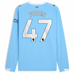 Phil Foden Manchester City 2025/26 Home Replica Long Sleeve Player Jersey - Puma Sky Blue