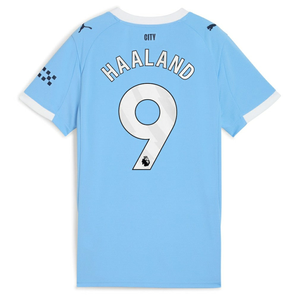 Erling Haaland Manchester City Women's 2025/26 Home Replica Player Jersey - Puma Sky Blue