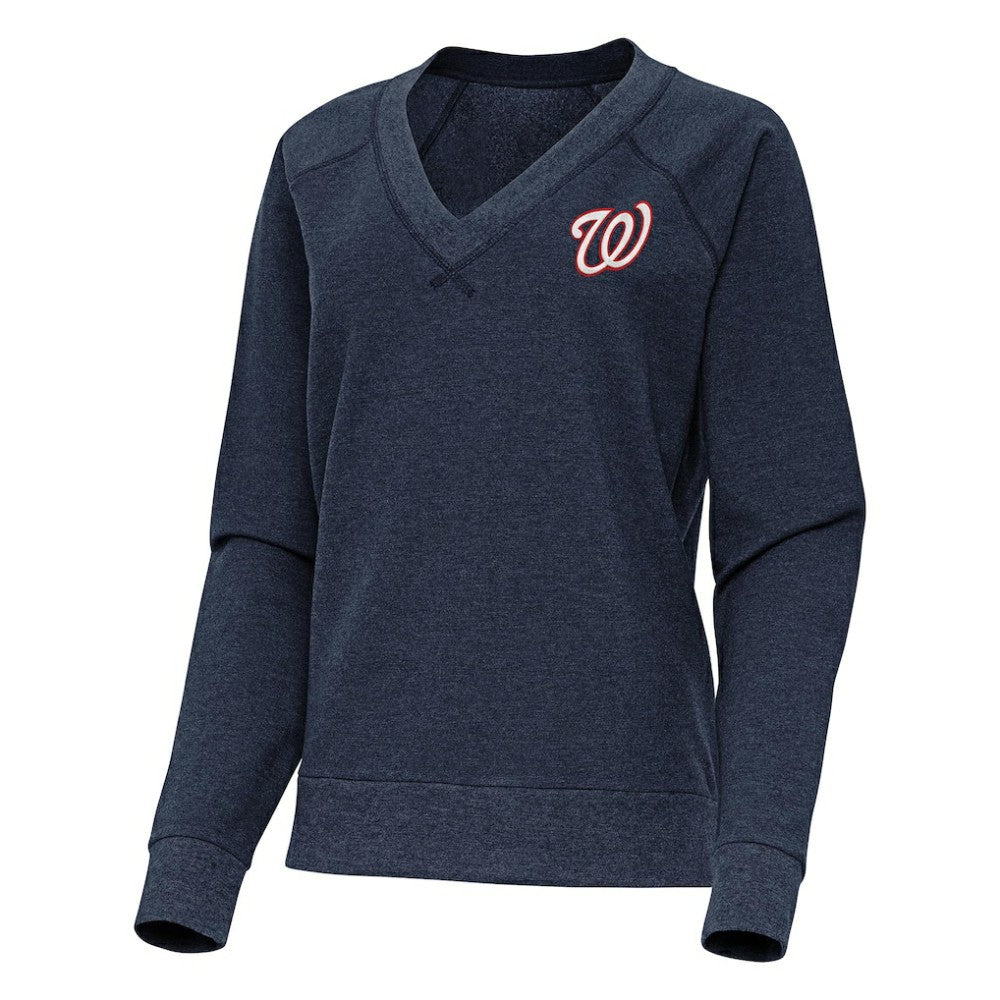 MLB Washington Nationals Antigua Women's Varsity Tri-Blend V-Neck Long Sleeve T-Shirt