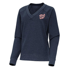 MLB Washington Nationals Antigua Women's Varsity Tri-Blend V-Neck Long Sleeve T-Shirt