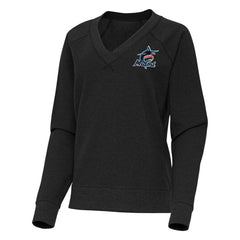 MLB Miami Marlins Antigua Women's Varsity Tri-Blend V-Neck Long Sleeve T-Shirt