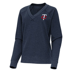 MLB Minnesota Twins Antigua Women's Varsity Tri-Blend V-Neck Long Sleeve T-Shirt