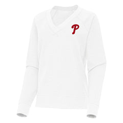 MLB Philadelphia Phillies Antigua Women's Varsity Tri-Blend V-Neck Long Sleeve T-Shirt