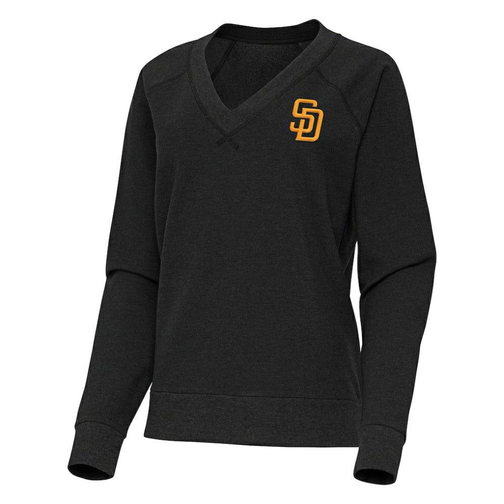 MLB San Diego Padres Antigua Women's Varsity Tri-Blend V-Neck Long Sleeve T-Shirt