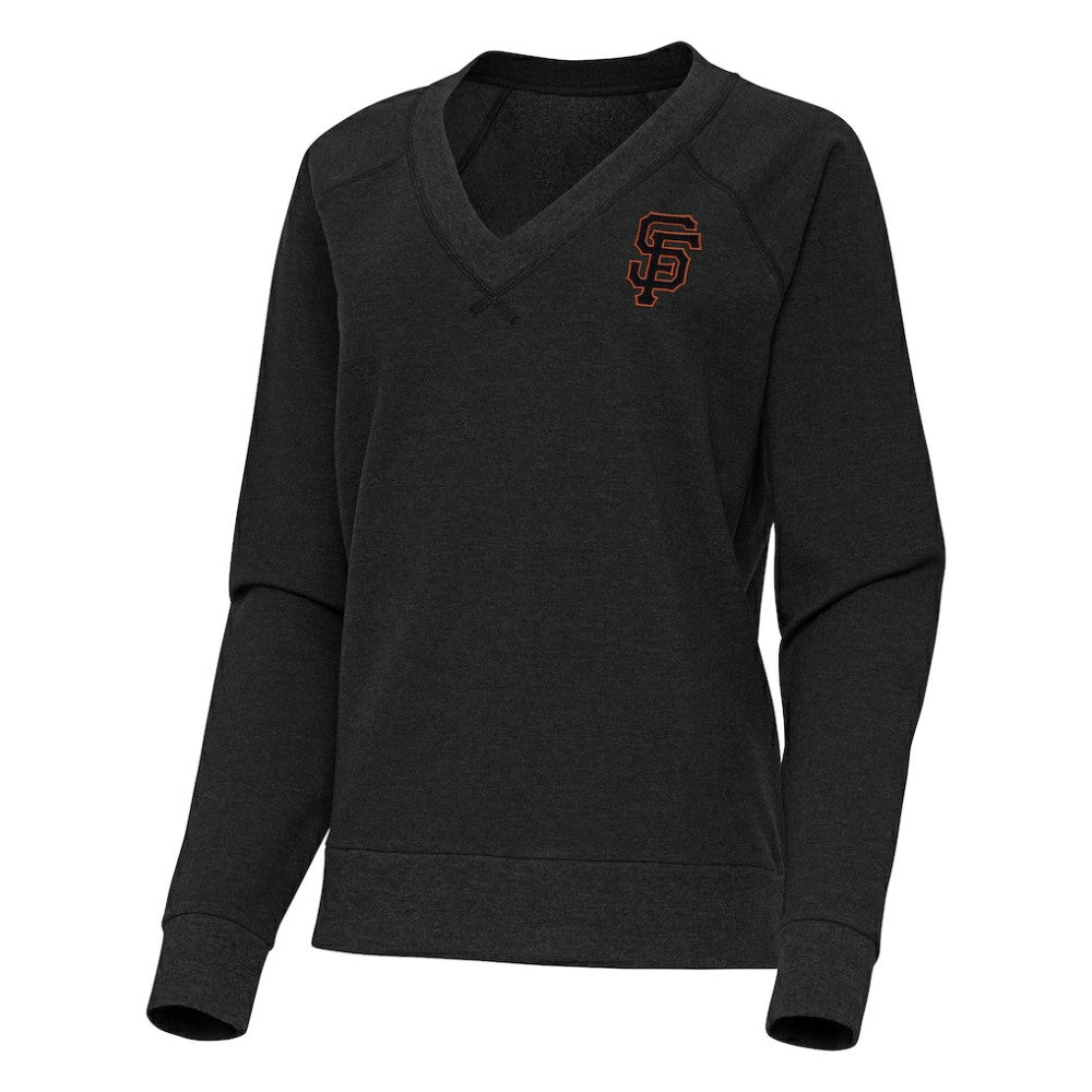 MLB San Francisco Giants Antigua Women's Varsity Tri-Blend V-Neck Long Sleeve T-Shirt