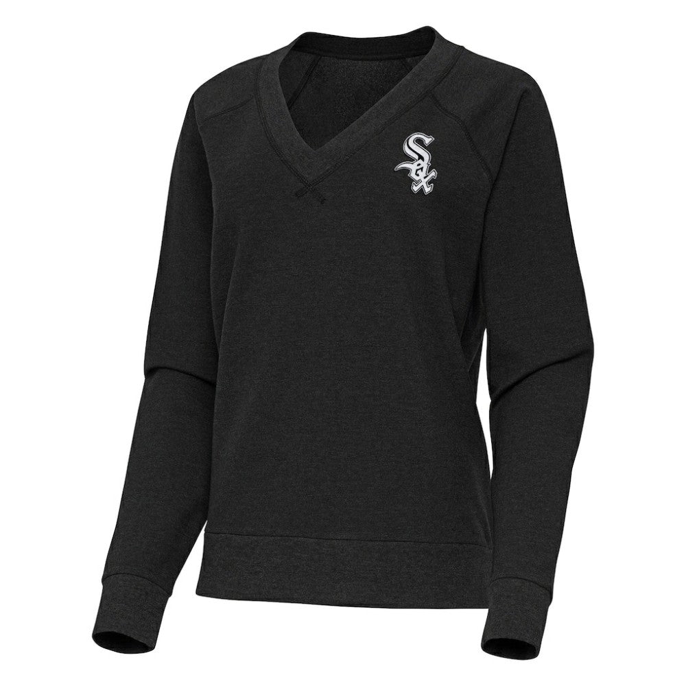 MLB Chicago White Sox Antigua Women's Varsity Tri-Blend V-Neck Long Sleeve T-Shirt