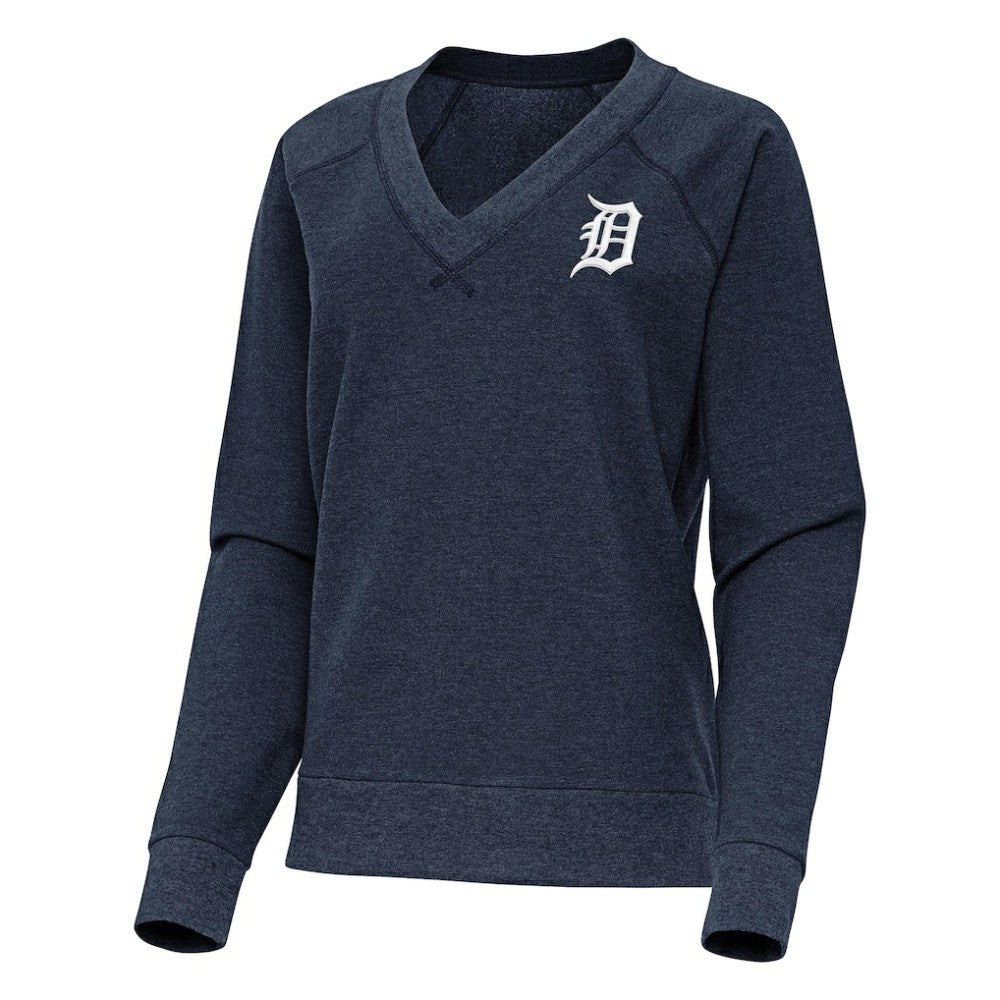 MLB Detroit Tigers Antigua Women's Varsity Tri-Blend V-Neck Long Sleeve T-Shirt