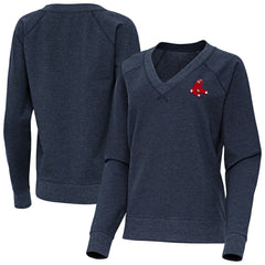 MLB Boston Red Sox Antigua Women's Varsity Tri-Blend V-Neck Long Sleeve T-Shirt