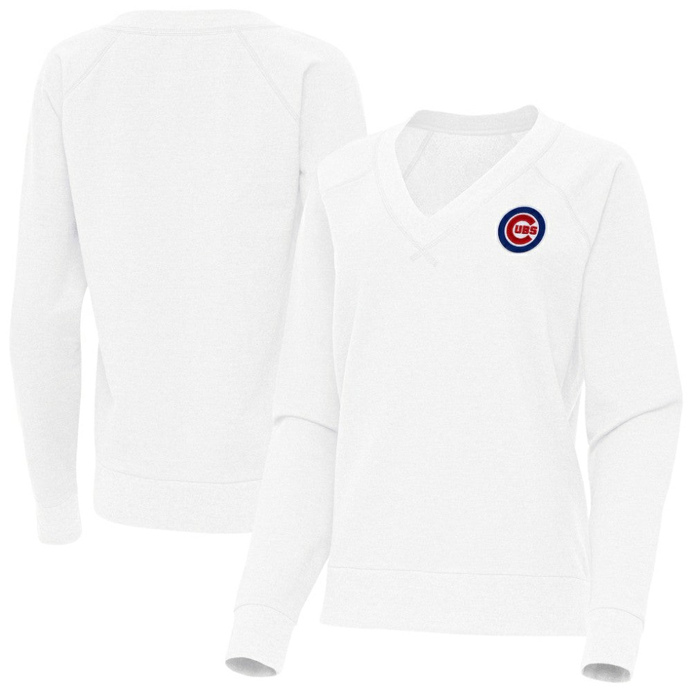 MLB Chicago Cubs Antigua Women's Varsity Tri-Blend V-Neck Long Sleeve T-Shirt