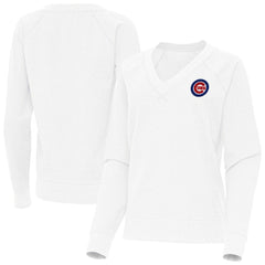 MLB Chicago Cubs Antigua Women's Varsity Tri-Blend V-Neck Long Sleeve T-Shirt