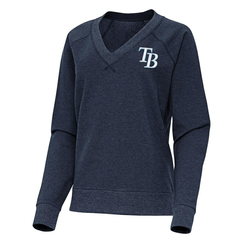 MLB Tampa Bay Rays Antigua Women's Varsity Tri-Blend V-Neck Long Sleeve T-Shirt